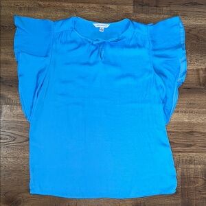 COUNTERPARTS Blue Flutter Sleeve Blouse